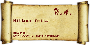 Wittner Anita névjegykártya