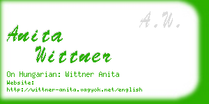 anita wittner business card